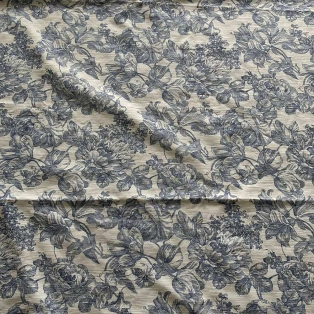 Waverly Garden Flower Print Room Curtain Blue Size 79.5" x 40.5"
